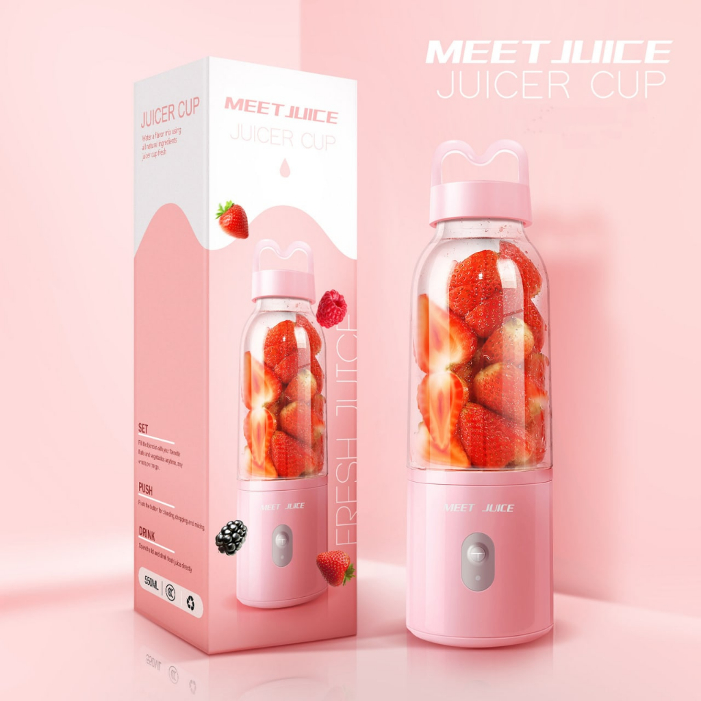 Ảnh Máy xay sinh tố, rau củ cầm tay YOICE MEET JUICE 500ml, 4 lưỡi dao sắc bén cực nhuyễn [HÀNG CHÍNH HÃNG] 1