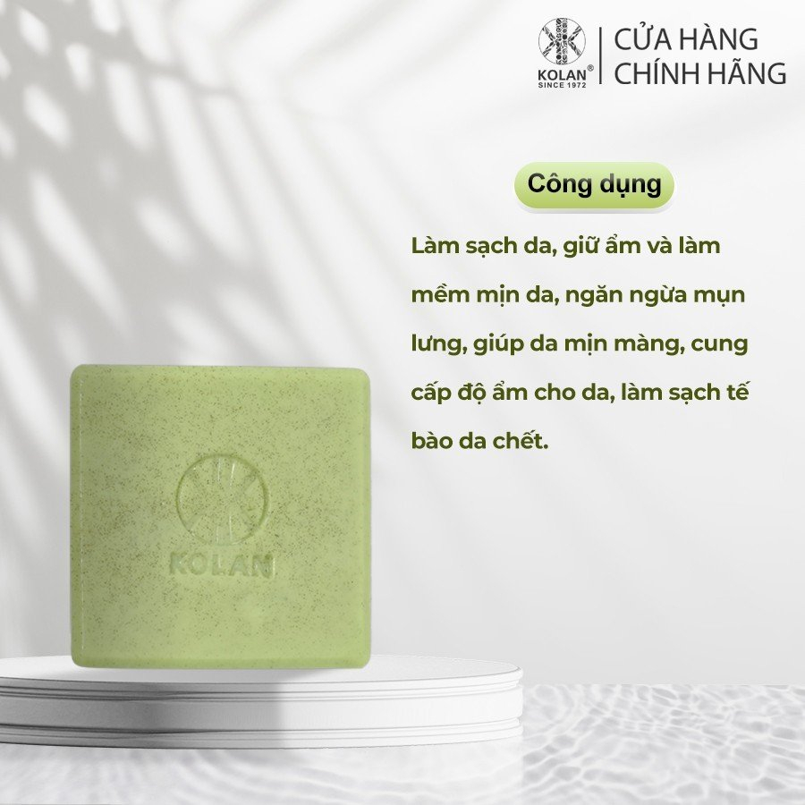 Xà Bông KOLAN 80g, Chiết Xuất Rau Má, Giảm Mụn Lưng, Làm Sạch & Sáng Mịn Da