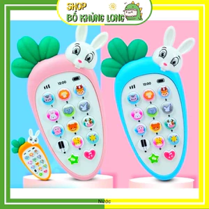 Điện thoại Thỏ Cà Rốt Cho Bé Có Nhạc Và Đèn Tặng Kèm Dây Đeo 3 Pin AAA Đồ Chơi Điện Thoại Có Nhạc Cho Bé - BỐ KHỦNG LONG