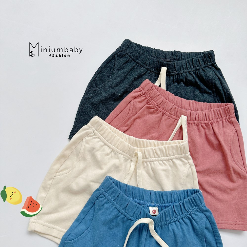 Quần đùi/quần cộc cho bé trơn nhiều màu sắc,  chất liệu cotton mềm mịn cho bé, miniumbaby QC1531