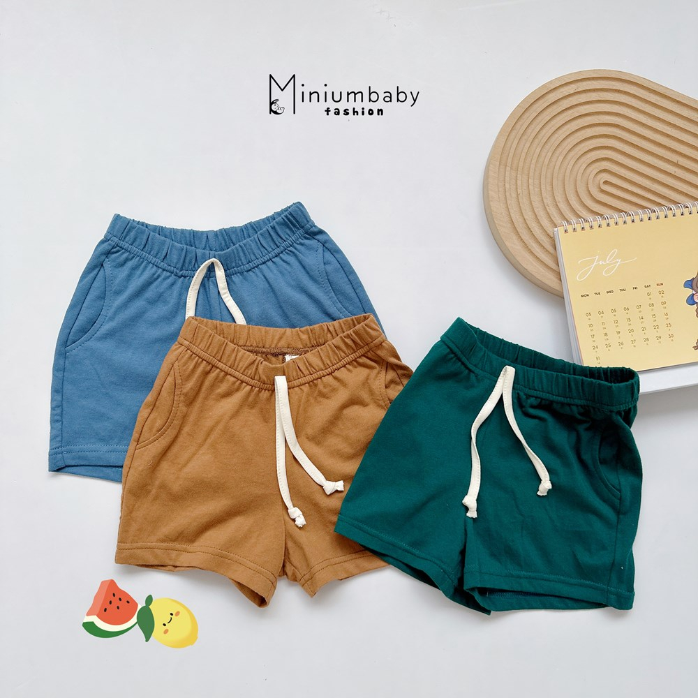 Quần đùi/quần cộc cho bé trơn nhiều màu sắc,  chất liệu cotton mềm mịn cho bé, miniumbaby QC1531
