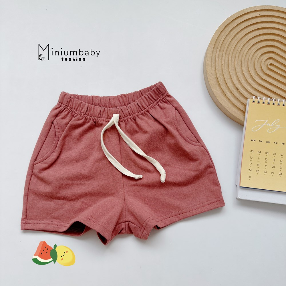 Quần đùi/quần cộc cho bé trơn nhiều màu sắc,  chất liệu cotton mềm mịn cho bé, miniumbaby QC1531