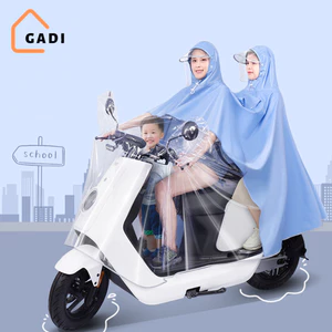 Áo mưa nửa trước trong suốt GADI 2 đầu-1 đầu có kính che mặt, có kèm chụp gương dài rộng, chất liệu siêu bền