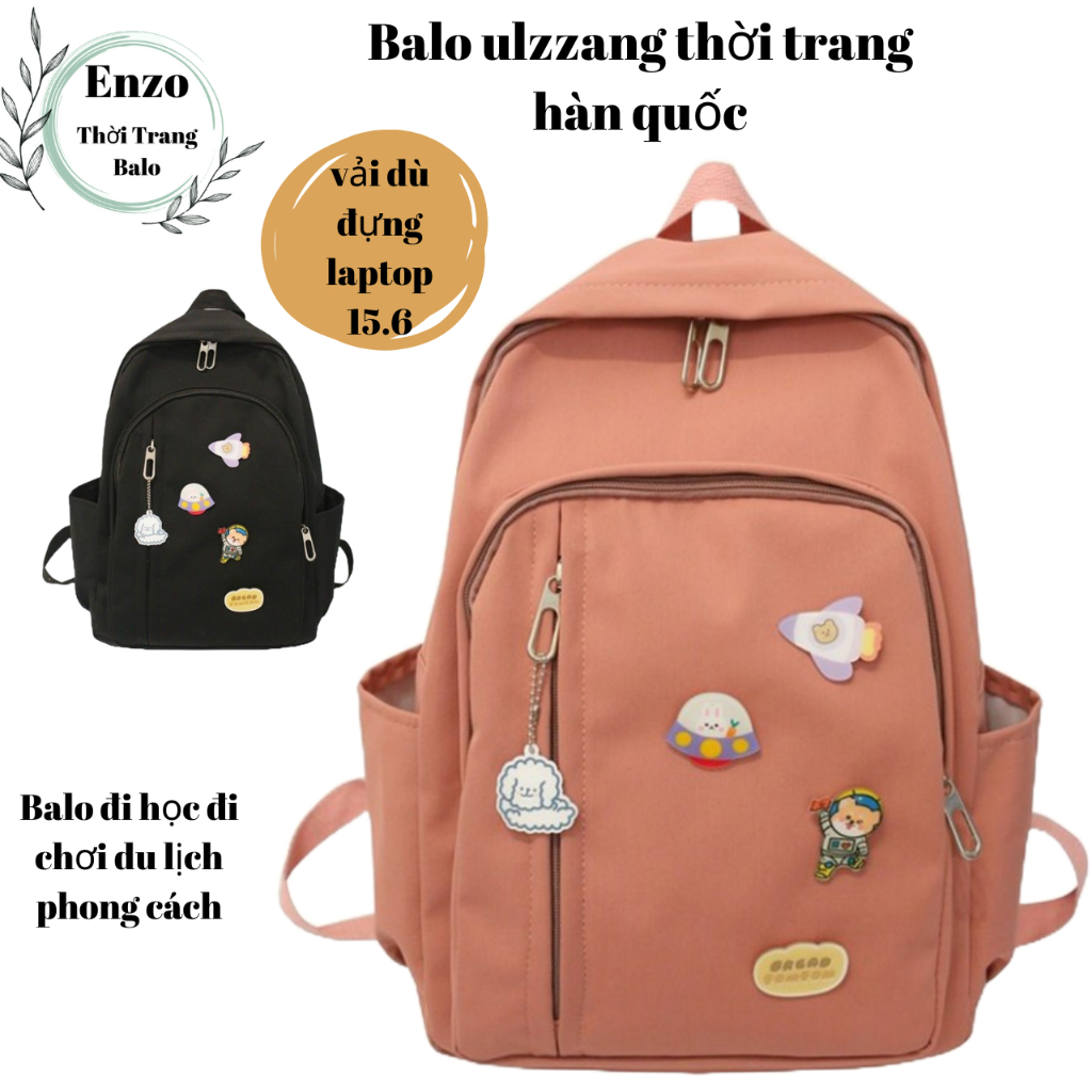 Balo đi học,balo nữ cute vải dù chống nước nhiều ngăn đựng vừa laptop 15.6 phong cách ulzzang ULZ012