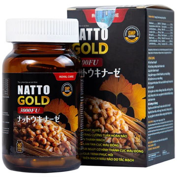 Viên uống Natto Gold 3000 Fu Royal Care hỗ trợ tăng cường tuần hoàn não (60 viên)
