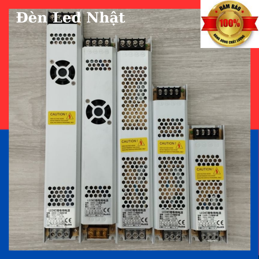 nguồn tổ ong dẹp 12v, nguồn dài, nguồn mỏng 12v 10a(120w), 12,5a(150w ...