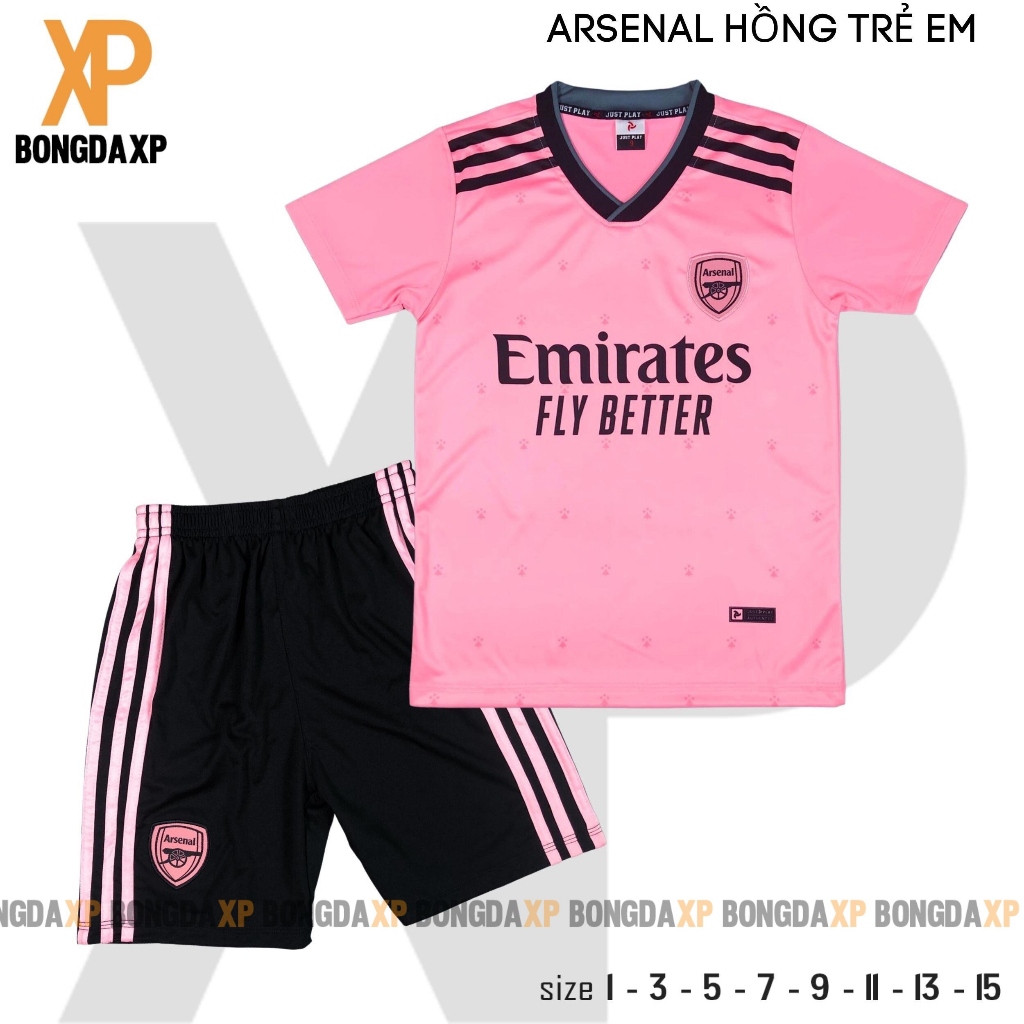 Quần Áo Bóng Đá Trẻ Em, Đồ Đá Banh Trẻ Em Arsenall Hồng Vải Thun Lạnh Cao  Cấp | Shopee Việt Nam