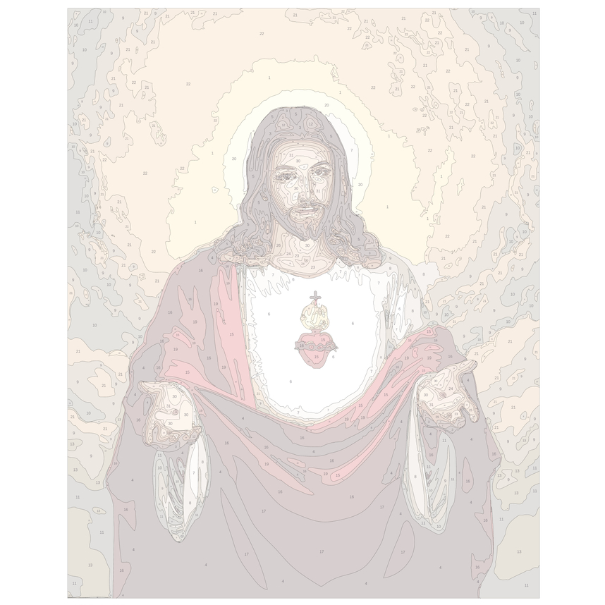 Tranh số hoá Công giáo Chúa Jesu COCI tự tô màu theo số TNC4022 có khung