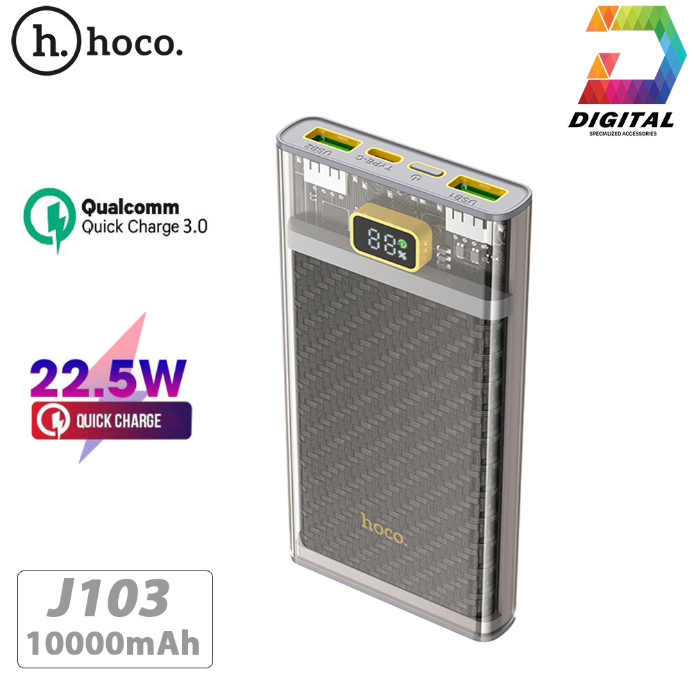 Pin Dự Phòng Trong Suốt Hoco J103 10000mAh Sạc Nhanh 22.5W Chính Hãng