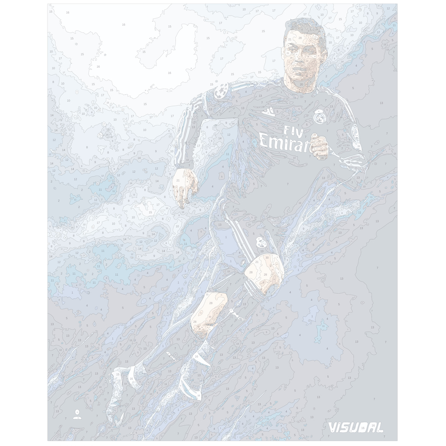 Tranh số hoá cầu thủ bóng đá Cristiano Ronaldo CR7 A7 tự tô màu theo số COCI NC4020 có kèm khung