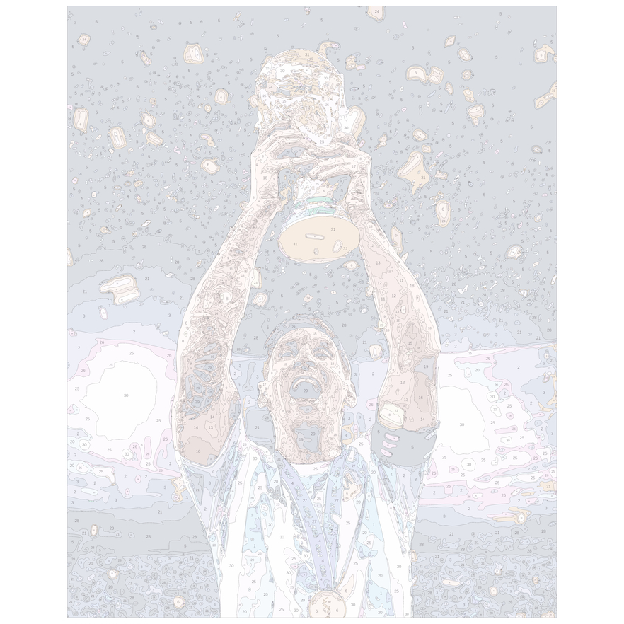 Tranh số hoá cầu thủ bóng đá Lionel Messi M10 vô địch tự tô màu theo số COCI NC4009 có kèm khung