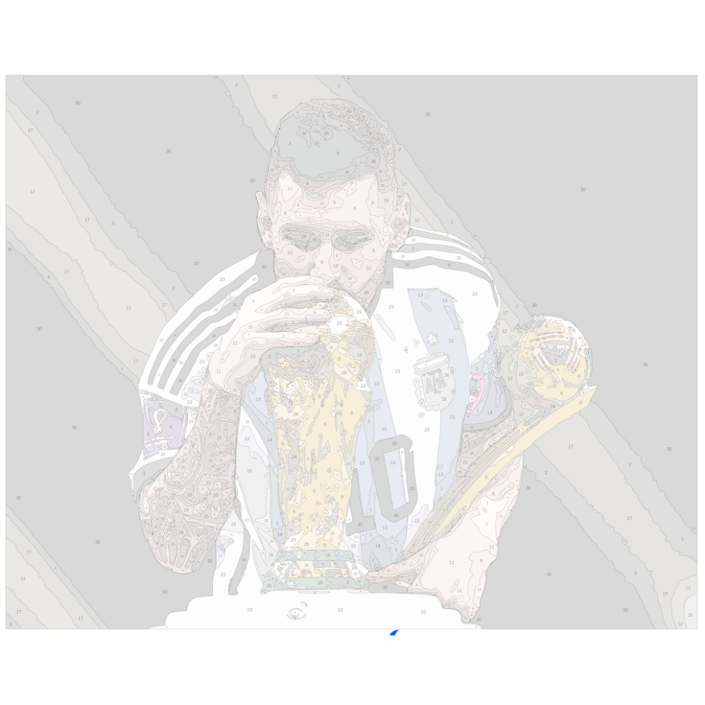 Tranh tô màu theo số hoá cầu thủ bóng đá Lionel Messi M10 vô địch COCI NC4010 có kèm khung