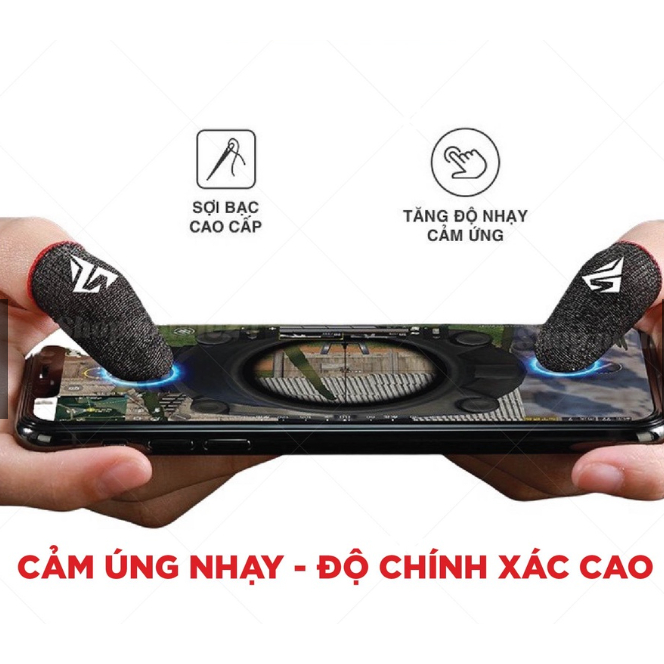 Bao Tay Chơi Game Freefire, Pubg, Liên Quân Chống Mồ Hôi, Siêu Nhạy, Co Giãn Cực Tốt Bằng Sợi Bạc