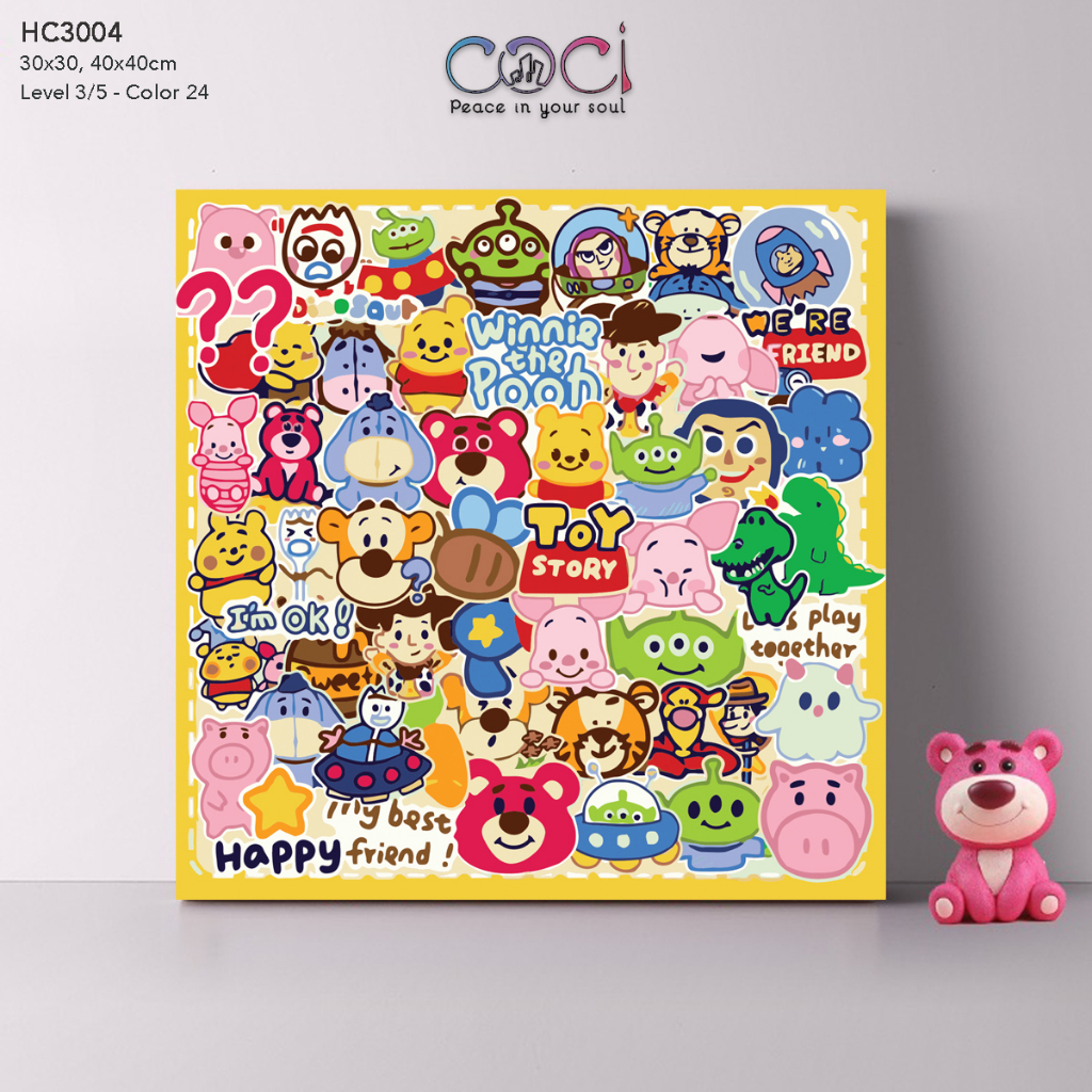 Tranh số hoá hoạt hình Toy Story Thế giới đồ chơi COCI mini đơn giản dễ tô màu cho trẻ em HC3004