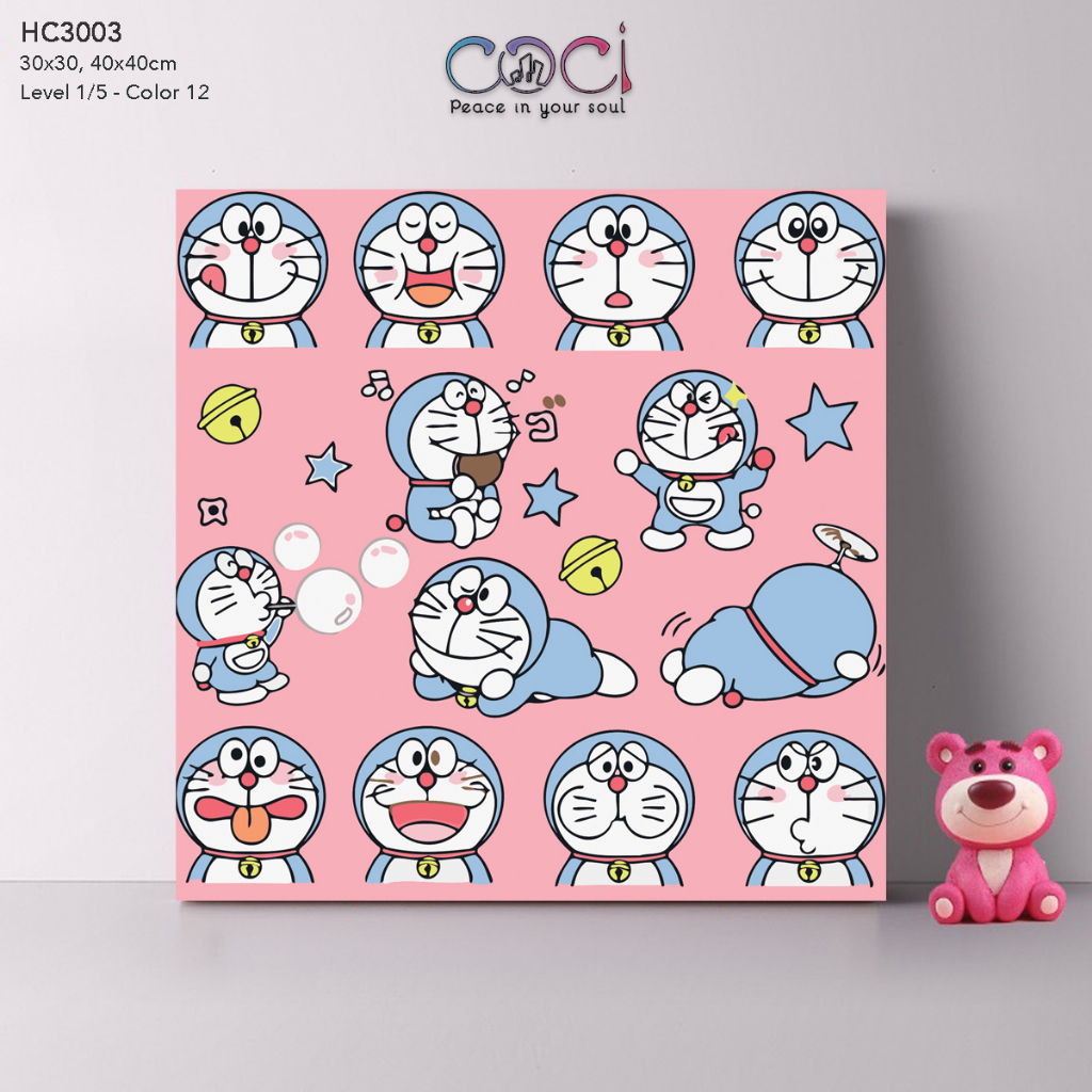 Tranh số hoá hoạt hình Mèo máy Doraemon COCI mini đơn giản dễ tô cho trẻ em HC3003