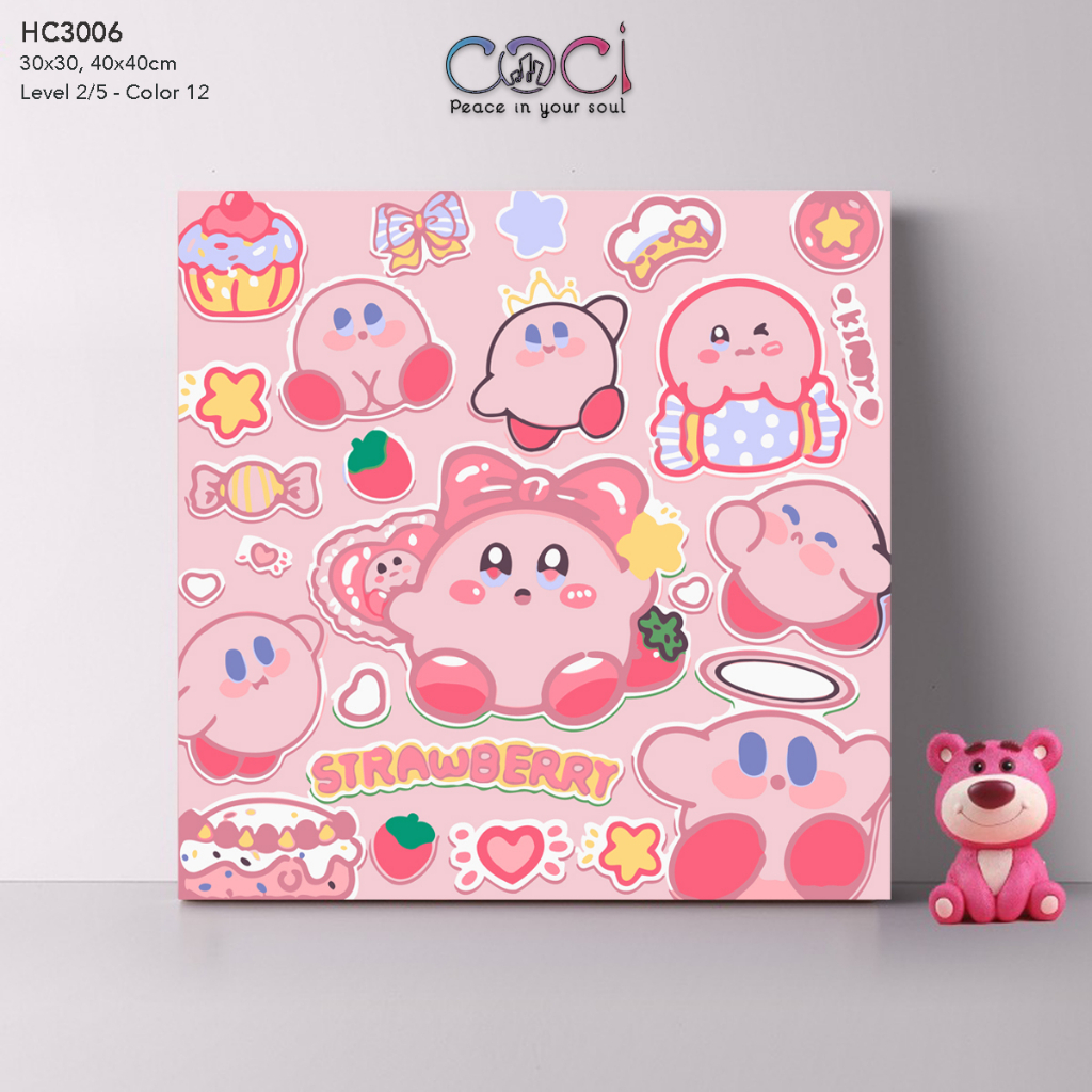 Tranh số hoá tự tô màu theo số hoạt hình Kirby COCI mini đơn giản dễ tô màu cho trẻ em HC3006