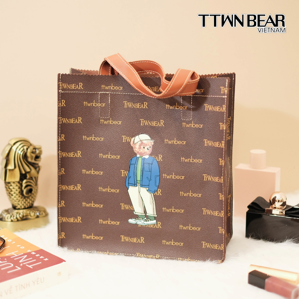 Túi tote vải canvas phong cách Hàn quốc thời trang TTWN BEAR chính hãng- TN2102