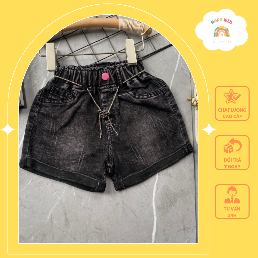 Quần Short Bò Short Jean Ngắn Cho Bé Gái Hafa Kid Thiết Kế Dễ Thương