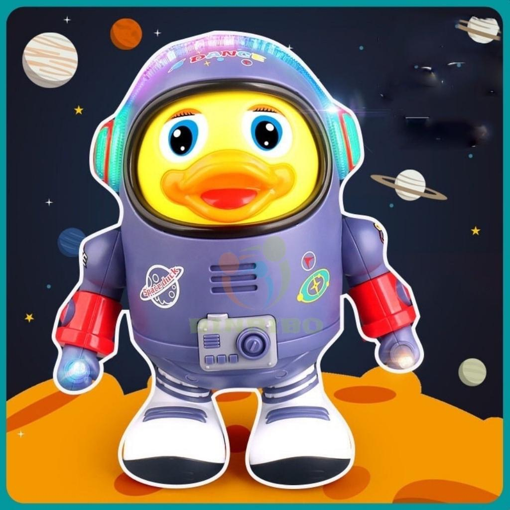 Đồ chơi chú vịt không gian phi hành gia nhảy múa theo nhạc Space Duck Dance có đèn nhấp nháy vui nhộn cho bé- Binbibo