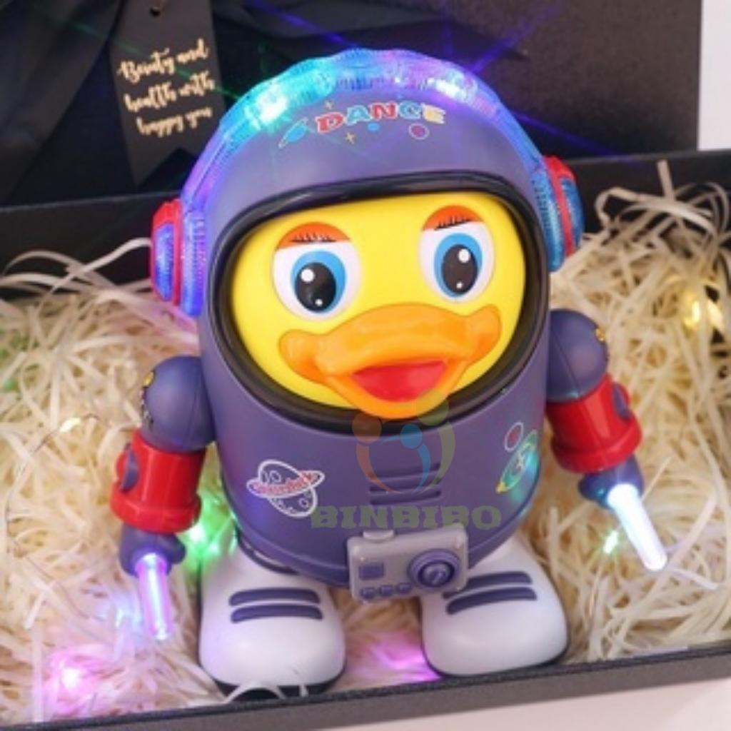 Đồ chơi chú vịt không gian phi hành gia nhảy múa theo nhạc Space Duck Dance có đèn nhấp nháy vui nhộn cho bé- Binbibo