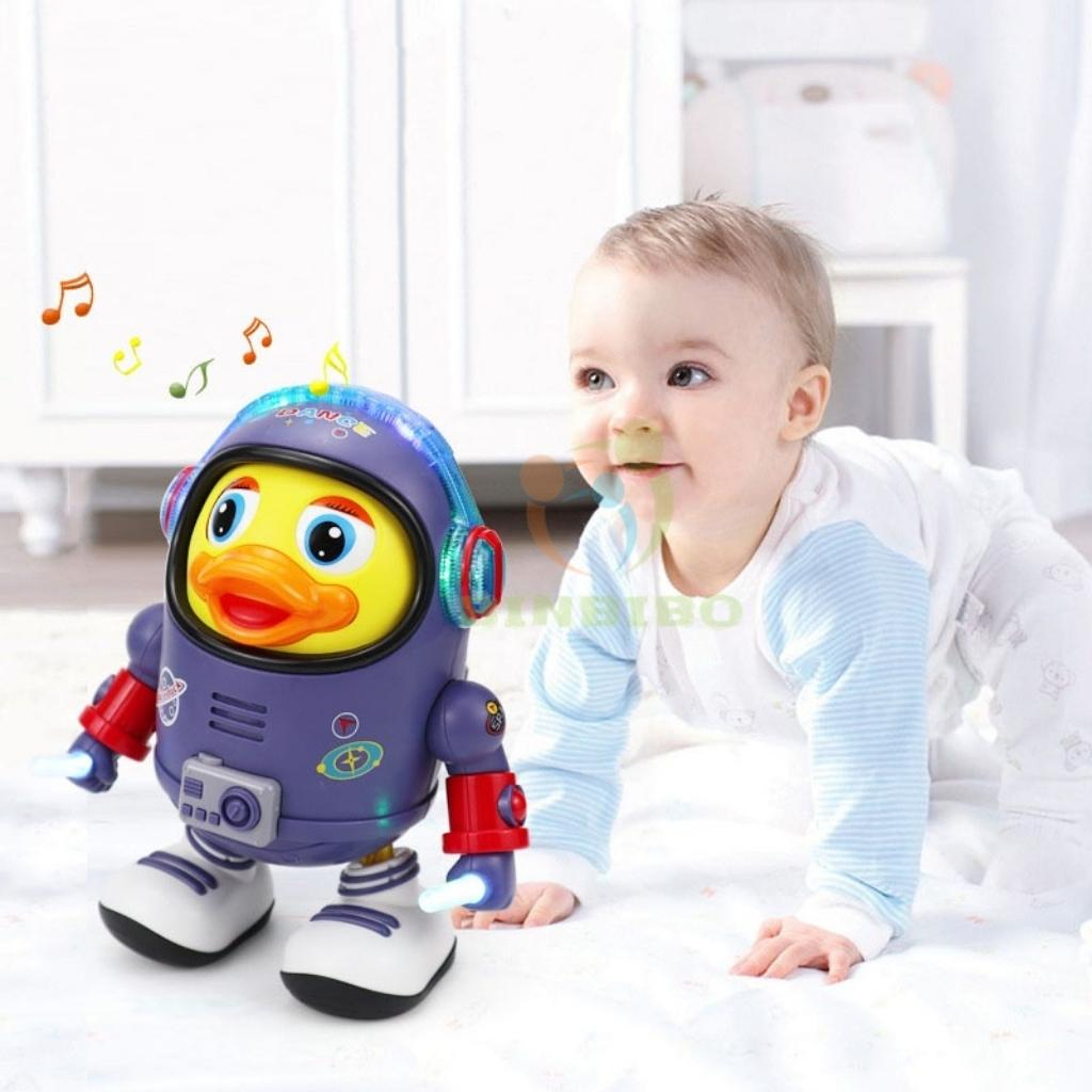 Đồ chơi chú vịt không gian phi hành gia nhảy múa theo nhạc Space Duck Dance có đèn nhấp nháy vui nhộn cho bé- Binbibo