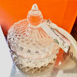 Nến thơm hoa hồng Bulgari hũ pha lê cao cấp 220gr