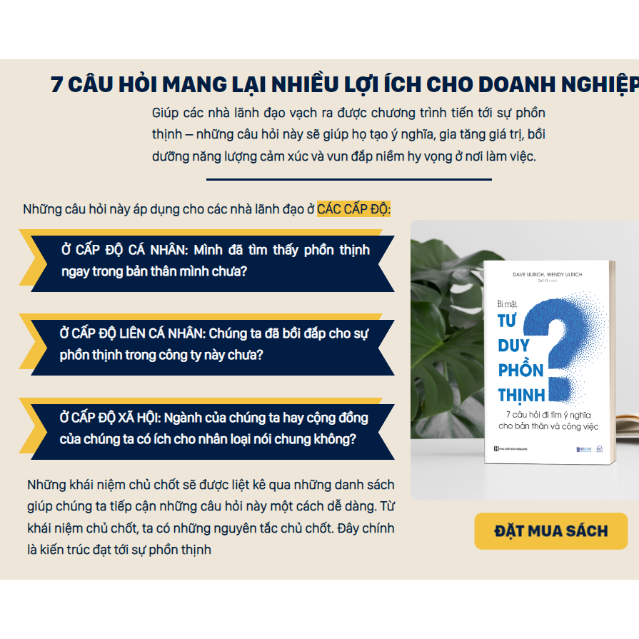 Bí Mật Tư Duy Phồn Thịnh: 7 Câu Hỏi Đi Tìm Ý Nghĩa Cho Bản Thân Và Công Việc - Sách Kinh Doanh Bizbooks