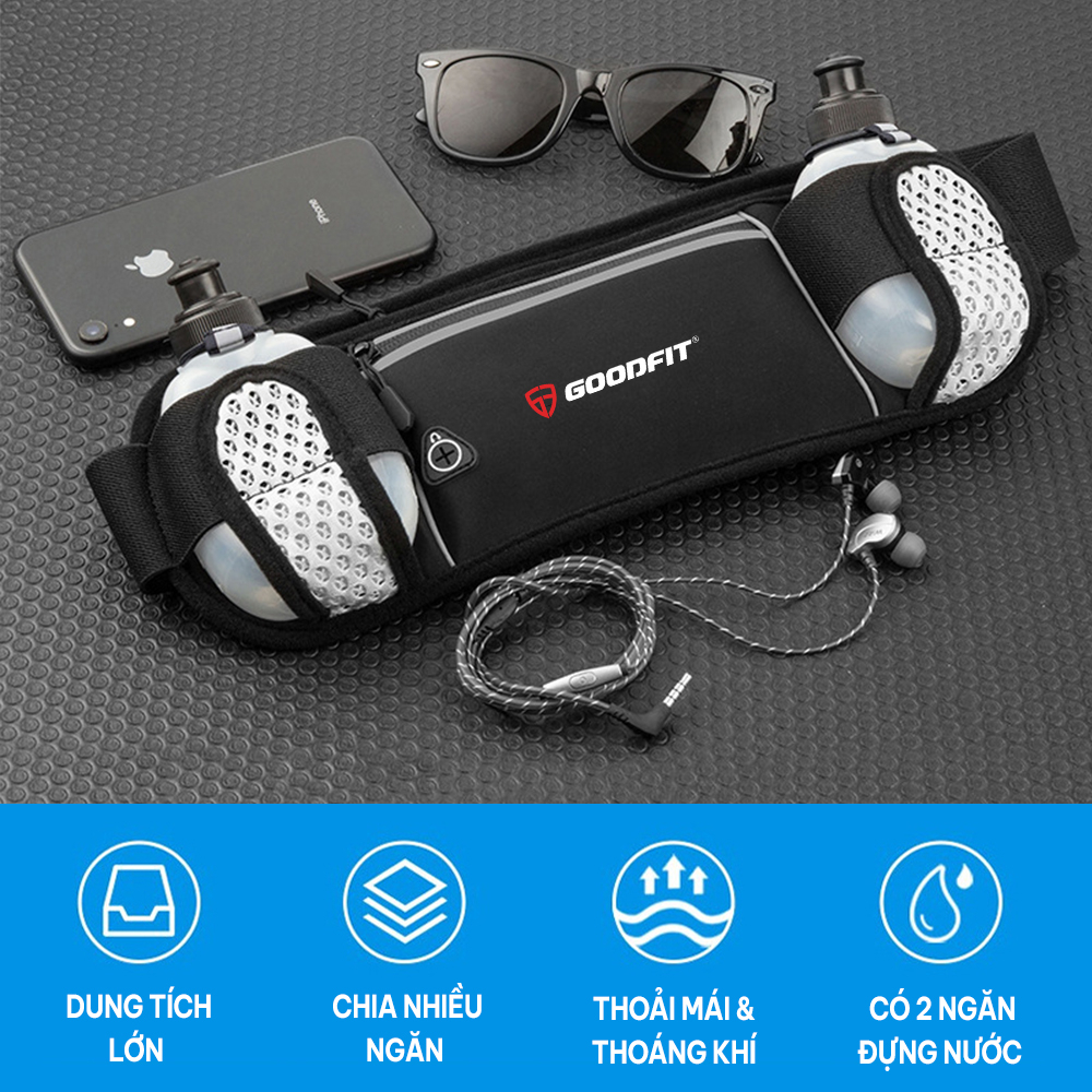 Đai chạy bộ, túi đeo hông đựng điện thoại chống nước GoodFit GF120RB (không có bình nước)
