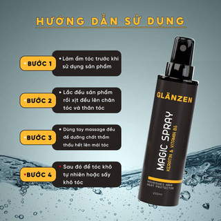 Xịt dưỡng tóc Glanzen Magic Spray 200ml - Hàng chính hãng