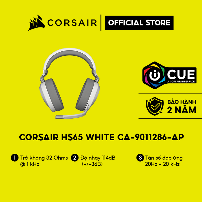 Tai nghe không dây Corsair HS65 White/CA-9011286-AP