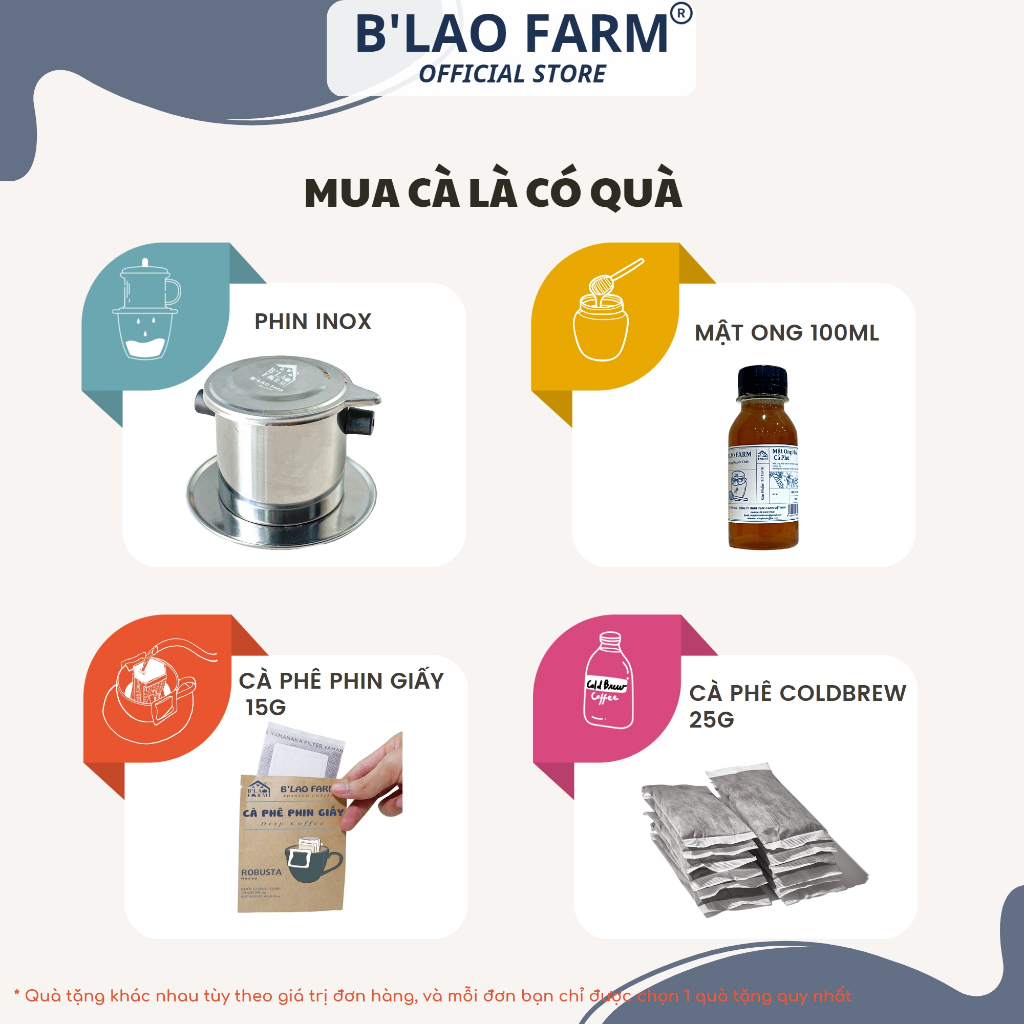 Ảnh Cà phê ROBUSTA NATURAL rang mộc nguyên chất B'Lao Farm cafe đặc sản vị đắng đầm thơm trái cây chín hậu ngọt túi giấy 3