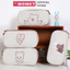 Túi đựng bút vải canvas sức chứa lớn in họa tiết gấu hoạt hình đáng yêu tiện lợi