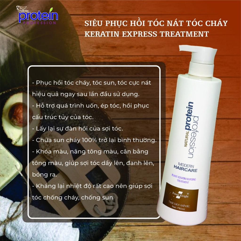 Keratin tươi Natural Protein Galanzer Phục Hồi Tóc Hư Tổn chuyên nghiệp Salon 780ml