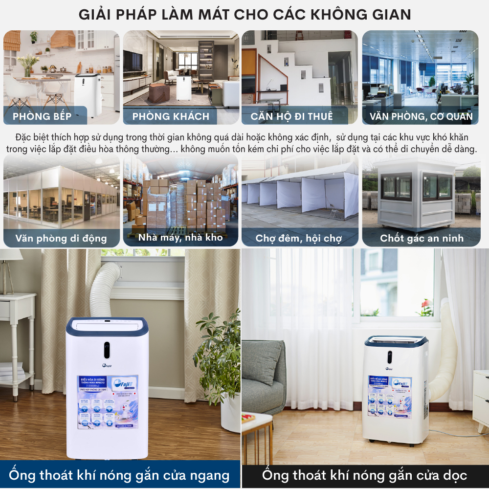 Điều hòa di động 7000-14000BTU nhập khẩu chính hãng ,giúp làm mát nhanh diện tích làm mát rộng,BH 24 tháng