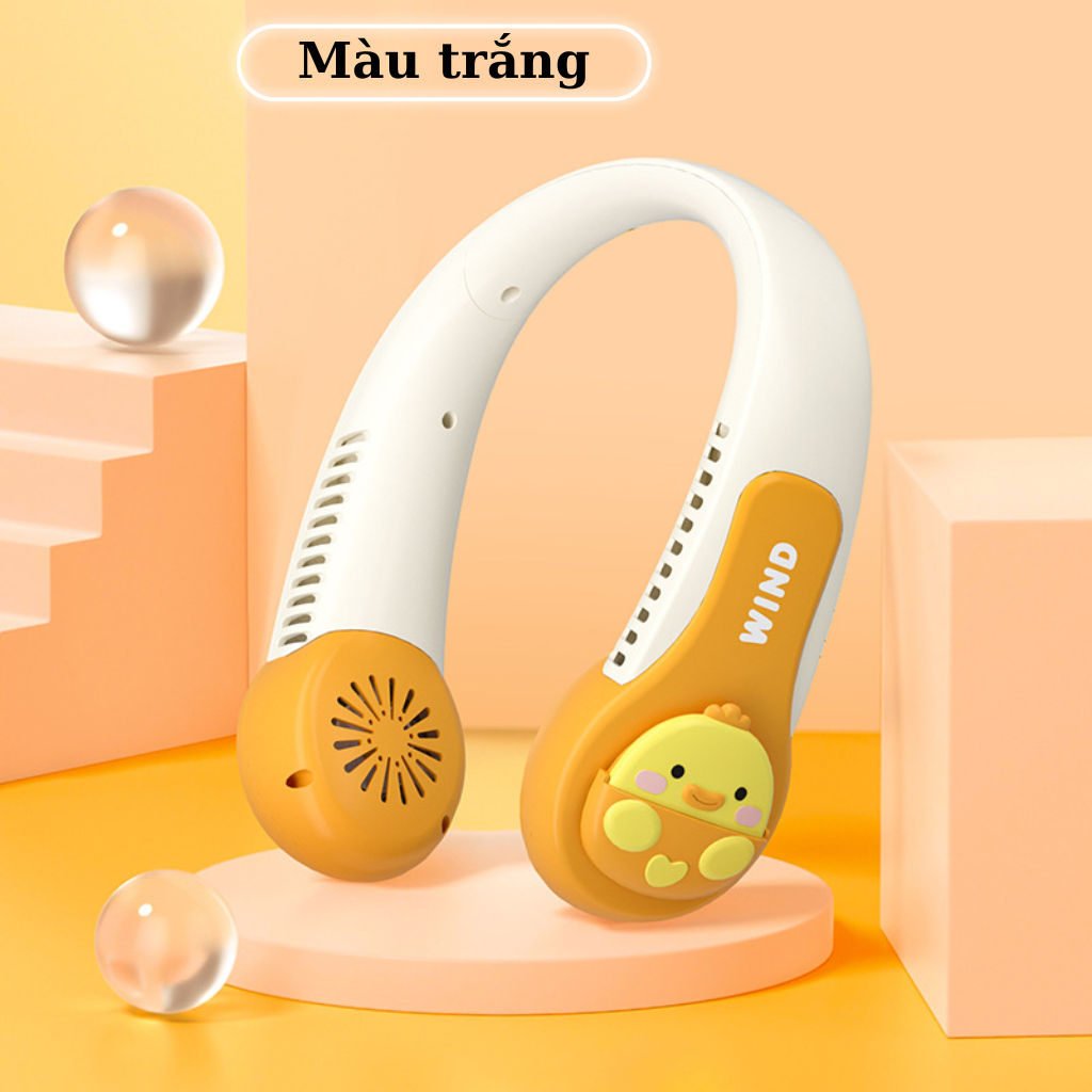 Quạt Đeo Cổ WIND Không Cánh, Mini Sạc Tích USB Điện Dung, Dung Lượng Pin Cao,