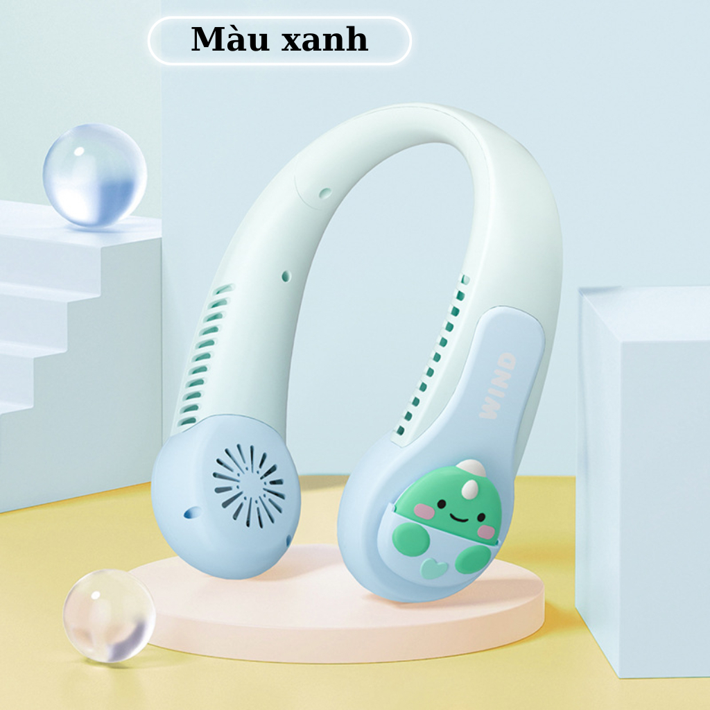 Quạt Đeo Cổ WIND Không Cánh, Mini Sạc Tích USB Điện Dung, Dung Lượng Pin Cao,