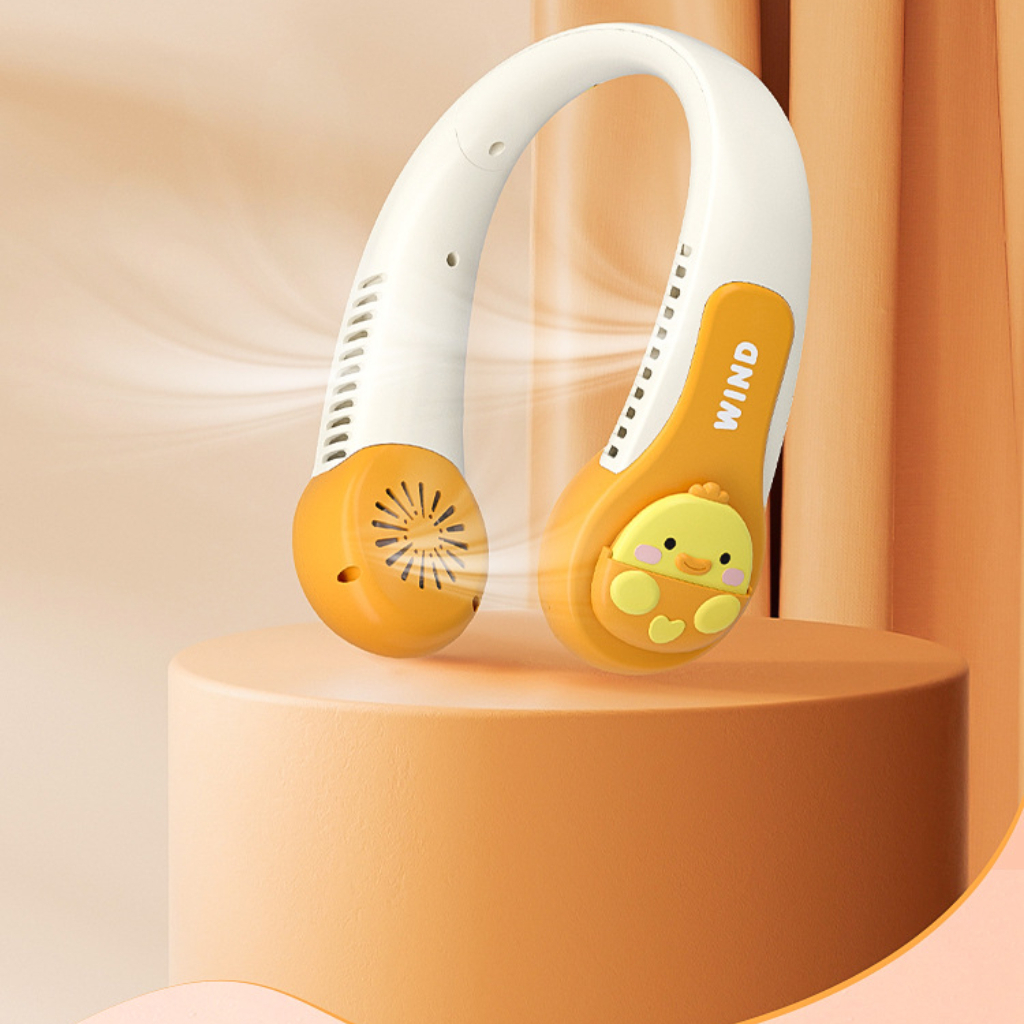 Quạt Đeo Cổ WIND Không Cánh, Mini Sạc Tích USB Điện Dung, Dung Lượng Pin Cao,