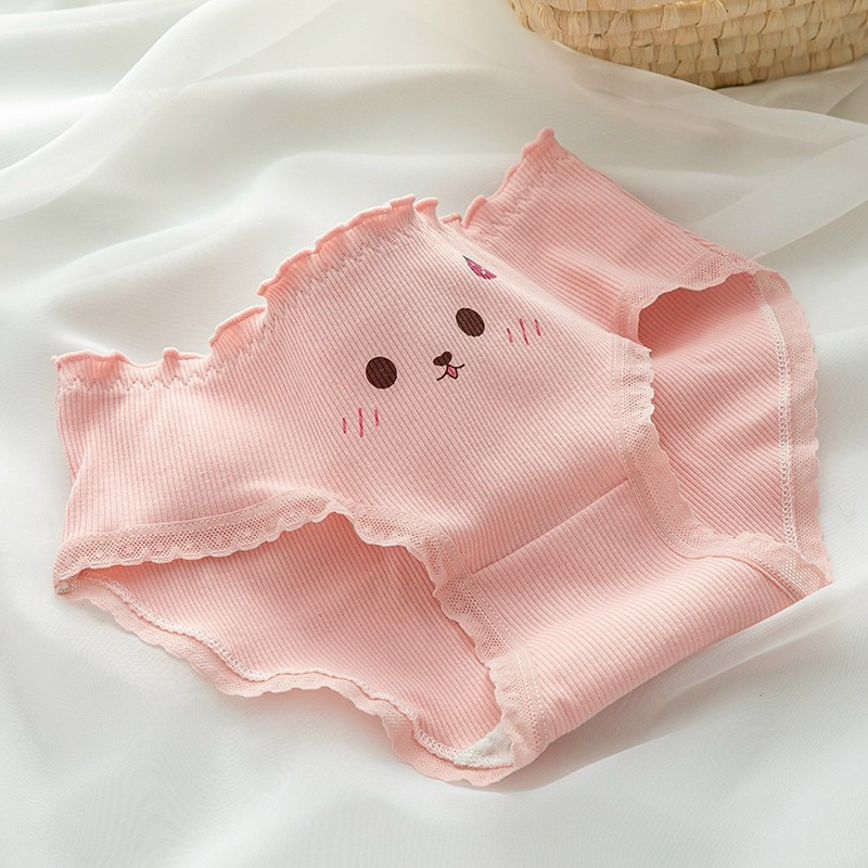 COMBO 10 QUẦN LÓT COTTON HOẠ TIẾT GẤU HỒNG 719