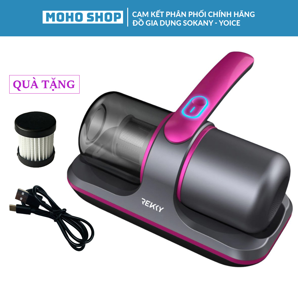 Ảnh Máy hút bụi giường nệm đệm cầm tay đèn UV diệt khuẩn REKKY không dây cao cấp, lực hút mạnh [HÀNG CHÍNH HÃNG] 1