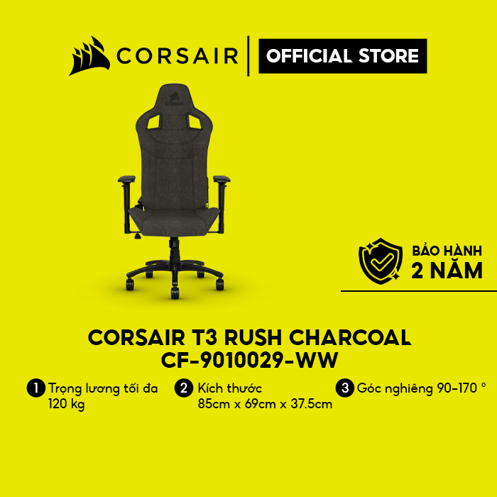 Ghế Corsair T3 RUSH Charcoal/CF-9010029-WW