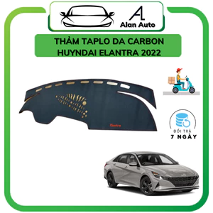 Thảm taplo da carbon ô tô Hyundai Elantra 2022-2023, thảm chống nắng da carbon. Hàng đẹp xuất sắc