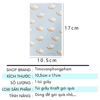 Túi Giấy Đựng Quà Kraft Mini Bánh Gói Hàng Xi Măng Nhiều Màu Timo GQ09