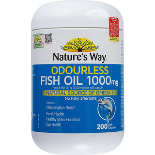 Viên uống Nature's Way Odourless Fish Oil 1000mg hỗ trợ tim mạch trí não (80 viên/200 viên)