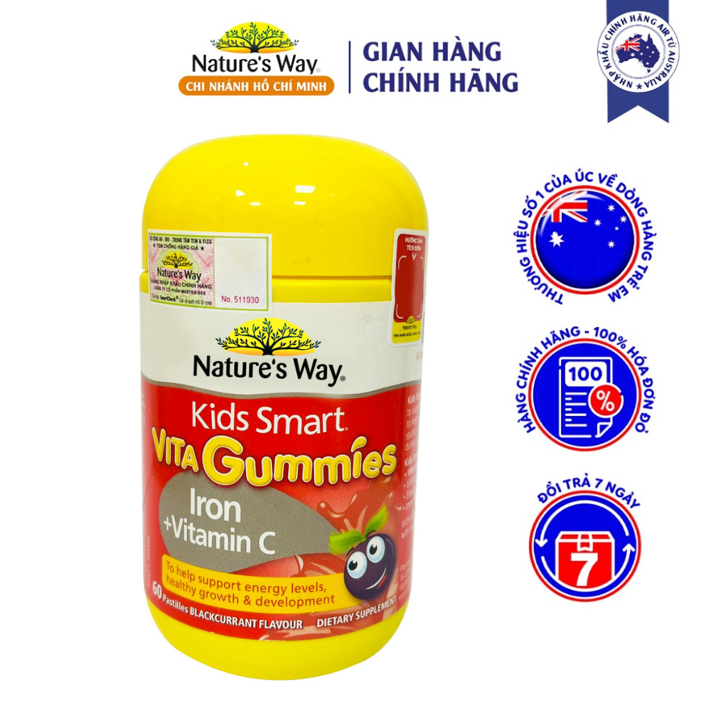 Viên Nhai Nature’s Way Kids Smart Vita Gummies Iron + Vitamin C Bổ Sung ...