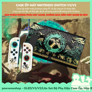 Oled/V1/V2/Lite Set Phụ Kiện Case Ốp, Hộp Băng, Nút Bọc Nintendo Switch Zelda Tears Of The Kingdom