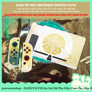 Oled/V1/V2/Lite Set Phụ Kiện Case Ốp, Hộp Băng, Nút Bọc Nintendo Switch Zelda Tears Of The Kingdom