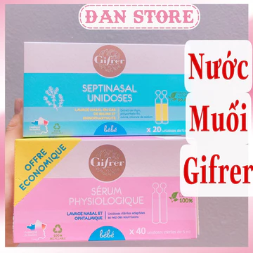 Fysoline- Nước muối sinh lý Giffer Pháp vệ sinh mắt mũi miệng, nước muối Fysoline hồng chính hãng