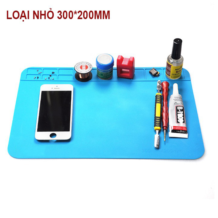Tấm Lót Bàn Sửa Chữa Điện Thoại Laptop, Thảm Kỹ Thuật Dụng Cụ Vít Sửa Điện Thoại Đồng Hồ Bằng Silicon Chịu Nhiệt Loại To