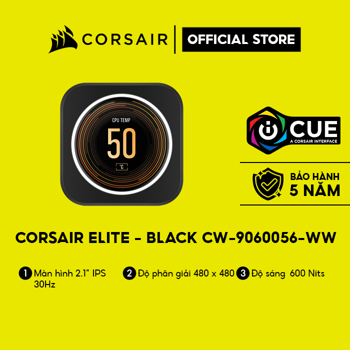 [Mã ELCL7 giảm 7% đơn 300K] Màn hình LCD dùng cho tản nhiệt nước Corsair ELITE - Black/CW-9060056-WW