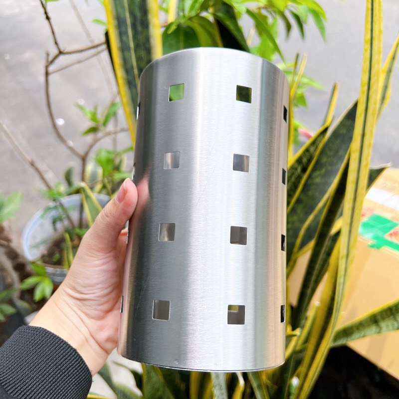 Ống Đựng Đũa -  Muỗng Inox Dạng Tròn Thoát Nước Nhanh - Ống Đựng Đũa -  Muỗng